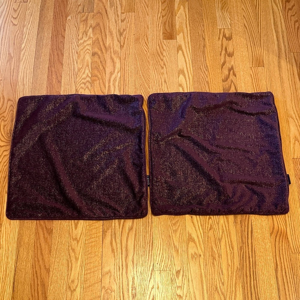 Pair of Purple Metallic Pillow Covers by Elite Home